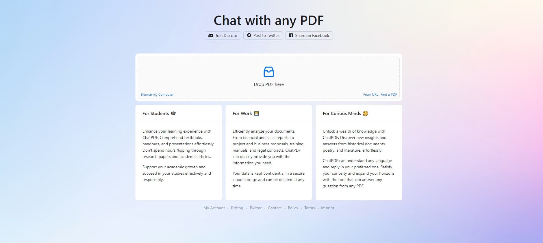 ChatPDF para conversar com PDFs de forma rápida