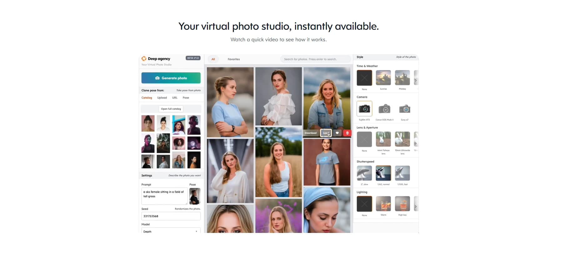 Deep Agency e PhotoShed para modelos virtuais