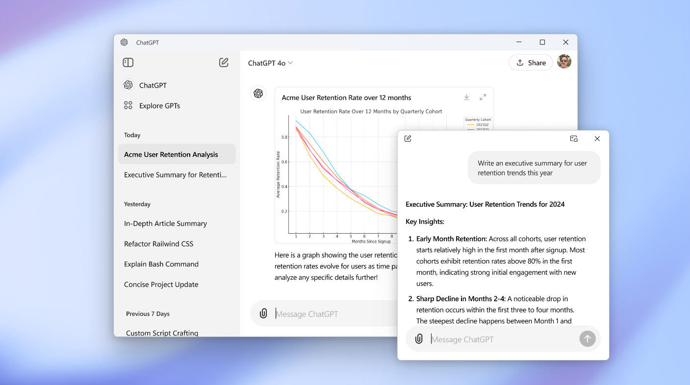 App do ChatGPT no Windows chega ao desktop